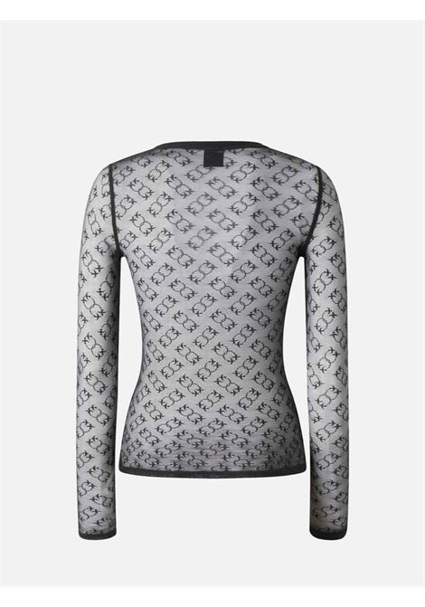 Maglia a maniche lunghe in pizzo trasparente Monogram PINKO | Maglie | 103711 A21JZ99